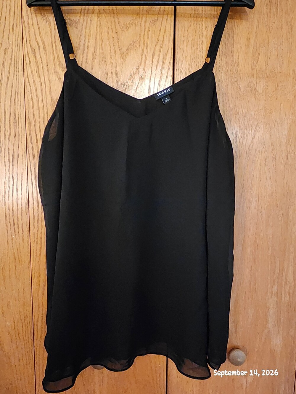 torrid Black V-Neck Chiffon Camisole